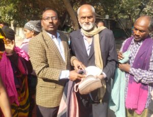 Old clothes distribution camp