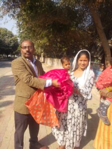 Old clothes distribution camp