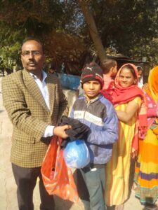 Old clothes distribution camp