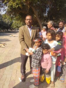 Old clothes distribution camp